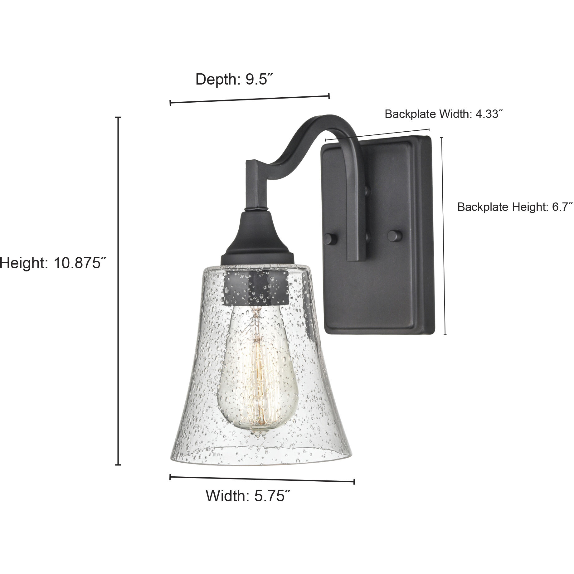 Caily Wall Sconce Wall Light in Matte Black